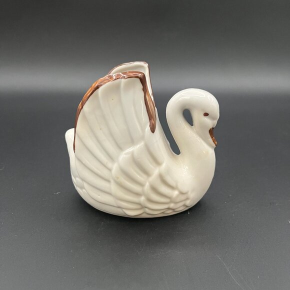 Vintage Swan Toothpick holder Hand‎ Painted Ceramic Porcelain - Picture 3 of 6